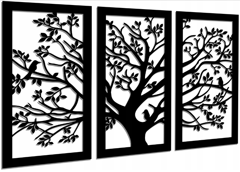 

Ażurowy Obraz Panel Tryptyk Drzewo 100CM L! 16 Kol