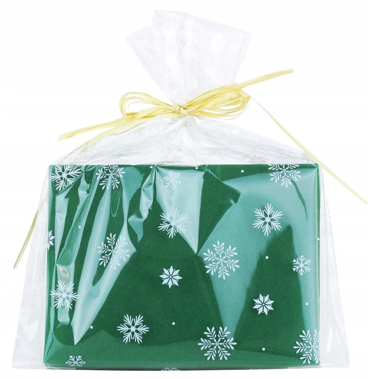 Worki CELOFANOWE świąteczne ŚNIEŻYNKI 25x35 100 S Materiał celofan