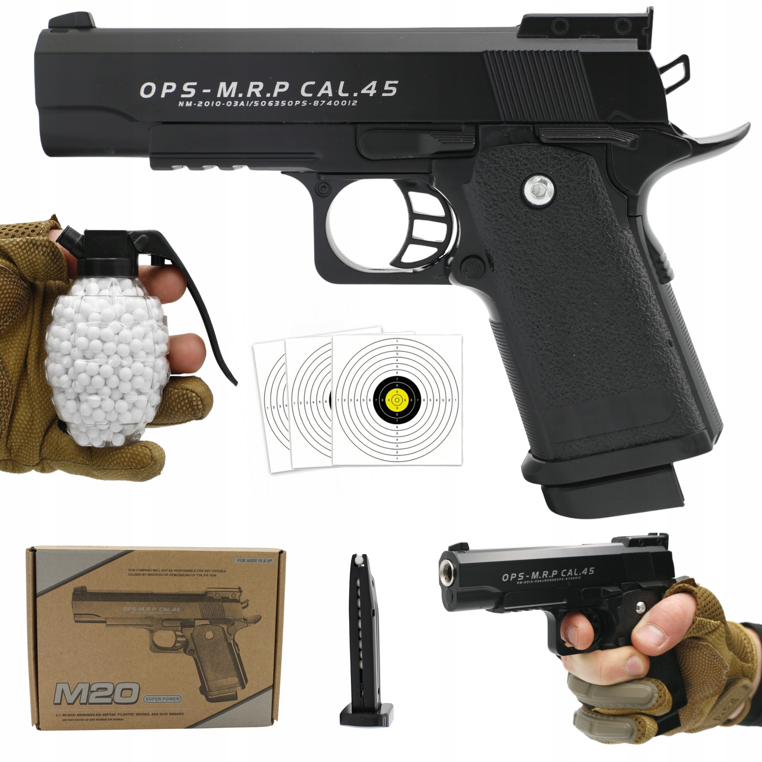 METALOWY PISTOLET NA KULKI PLASTIKOWE COLT REPLIKA METAL + GRATIS KULKI 800