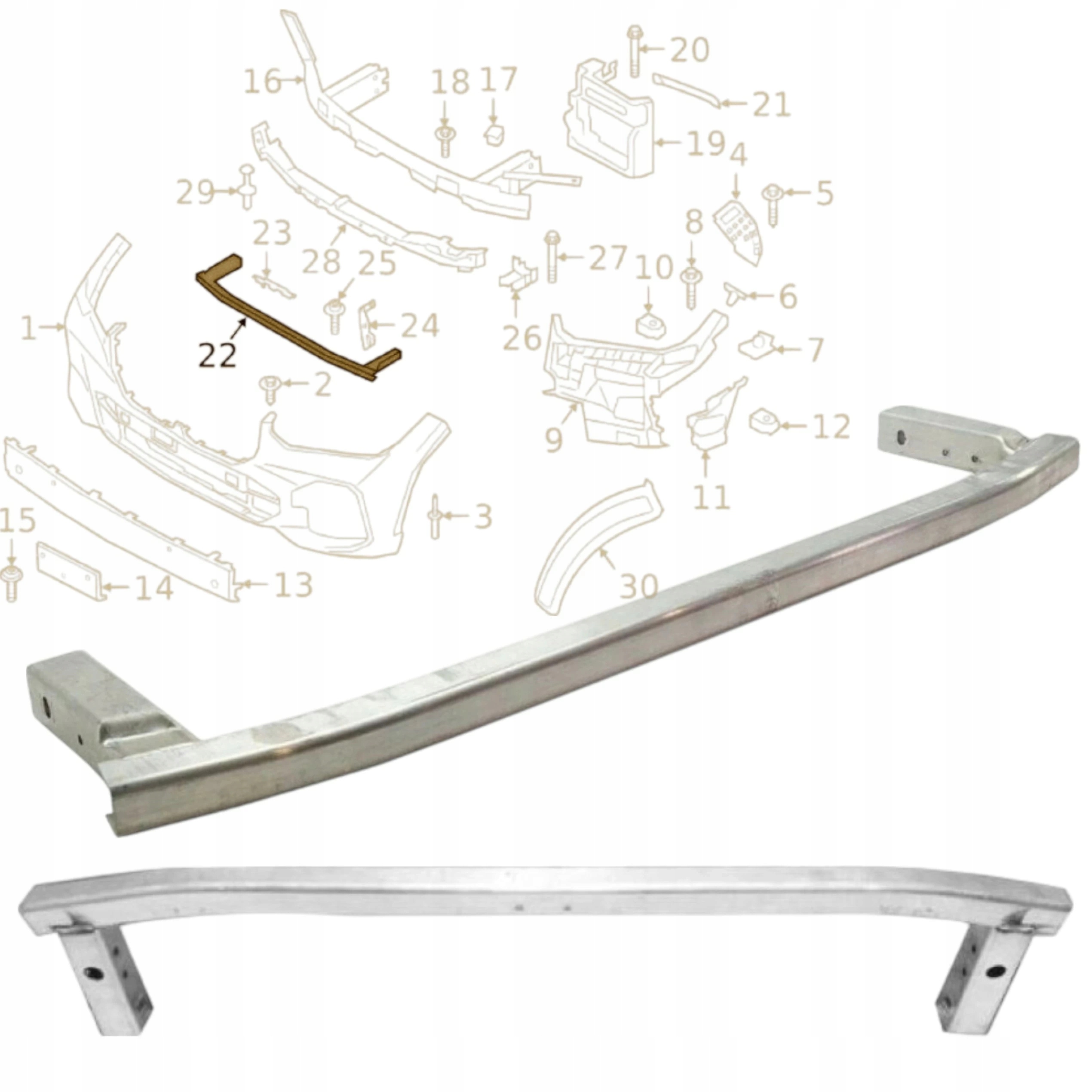 Spodní Nosník nárazníku Posílení přední části Bmw X5 G05 X7 G07 X6 51117421600