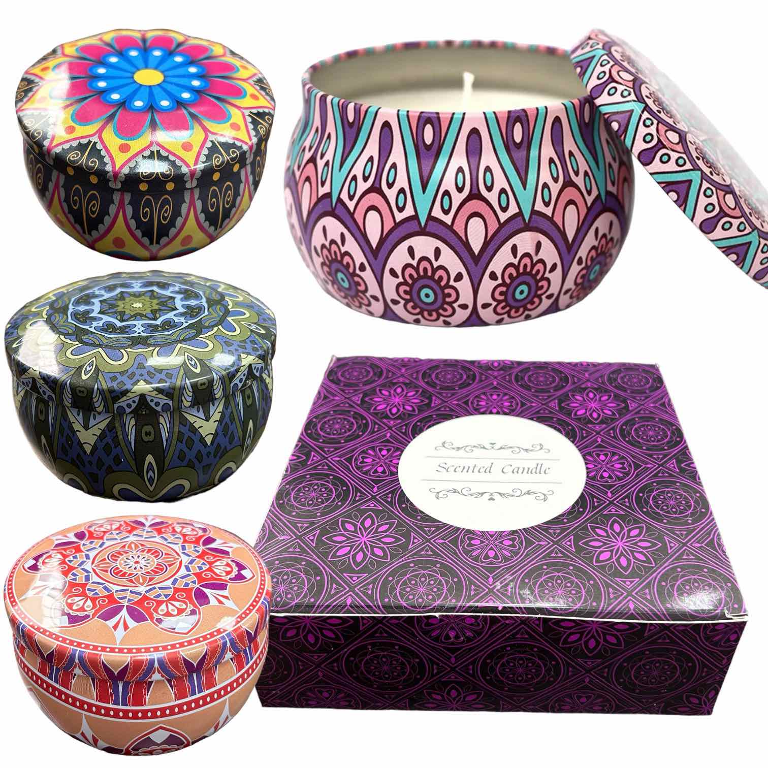 NATURALNE ŚWIECE ZAPACHOWE SOJOWE WYKWINTNY ZESTAW UPOMINKOWY 4SZT