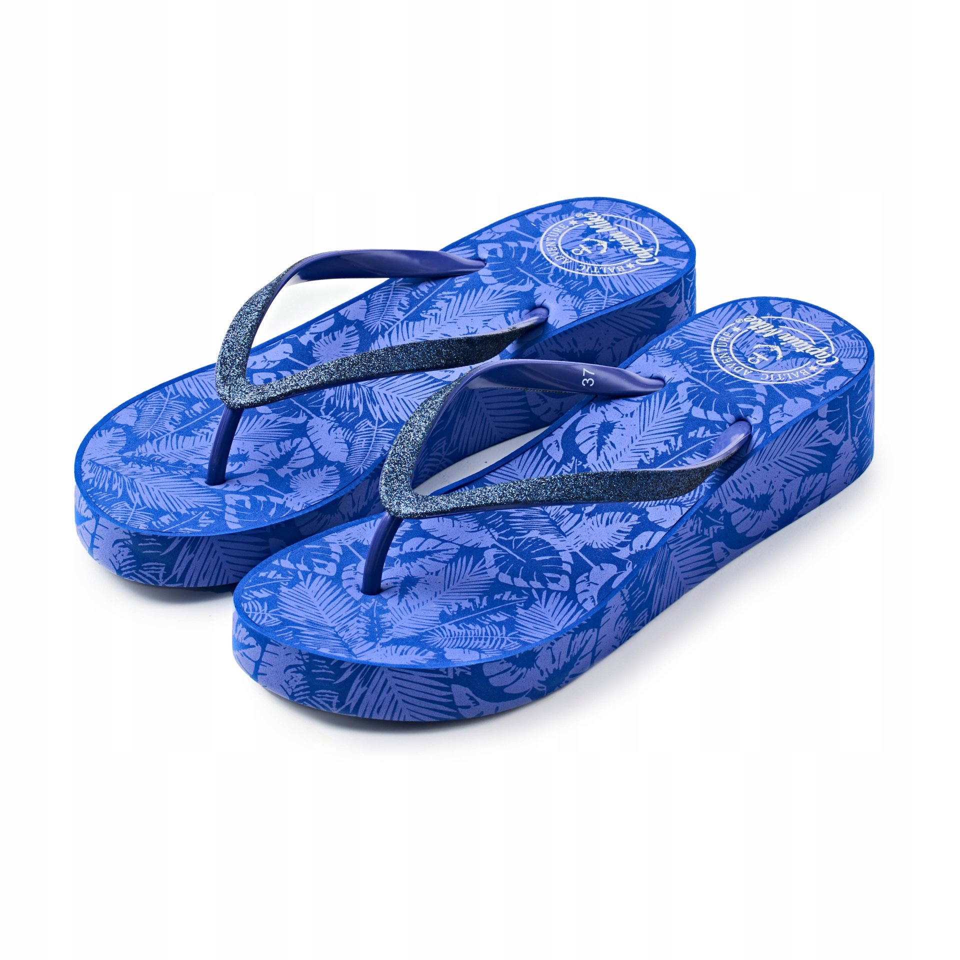 

Klapki japonki damskie niebieskie na koturnie r.40