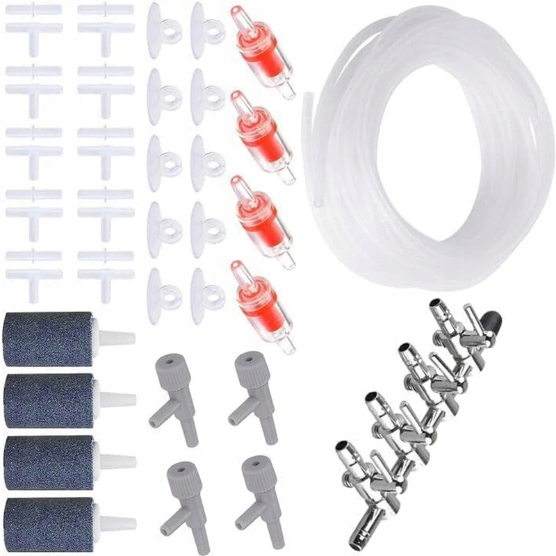 Levně 4-CESTNÝ Ventil S 8 Metry Silikonové Hadice Pro Vzduchovou Pumpu Akvária