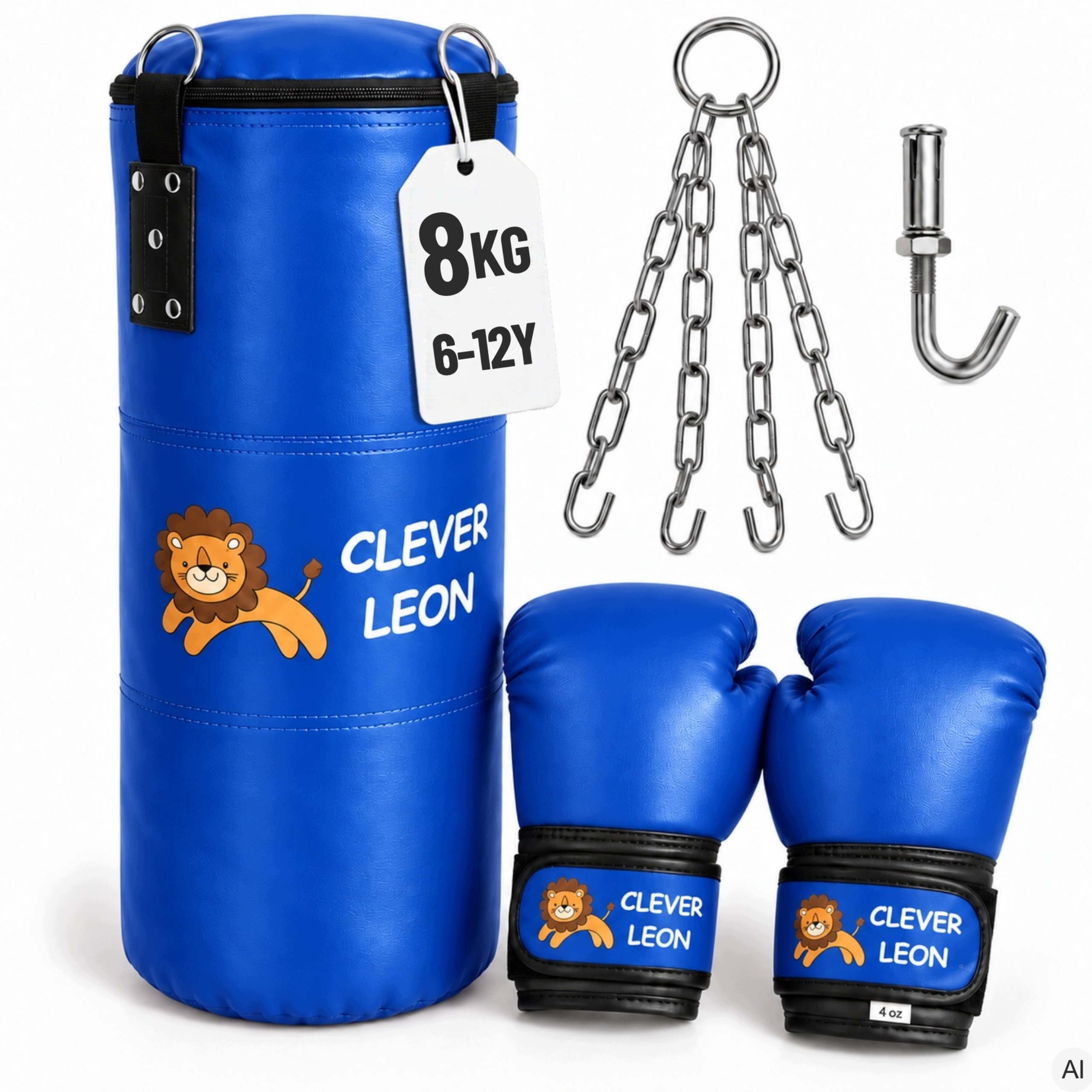 Boxerský set pro děti 6-12 let Rukavice Boxovací Pytel Modrý