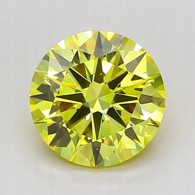Diament laboratoryjny kolorowy 1.49ct ROUND Fancy Vivid Yellow VVS2 (IGI)