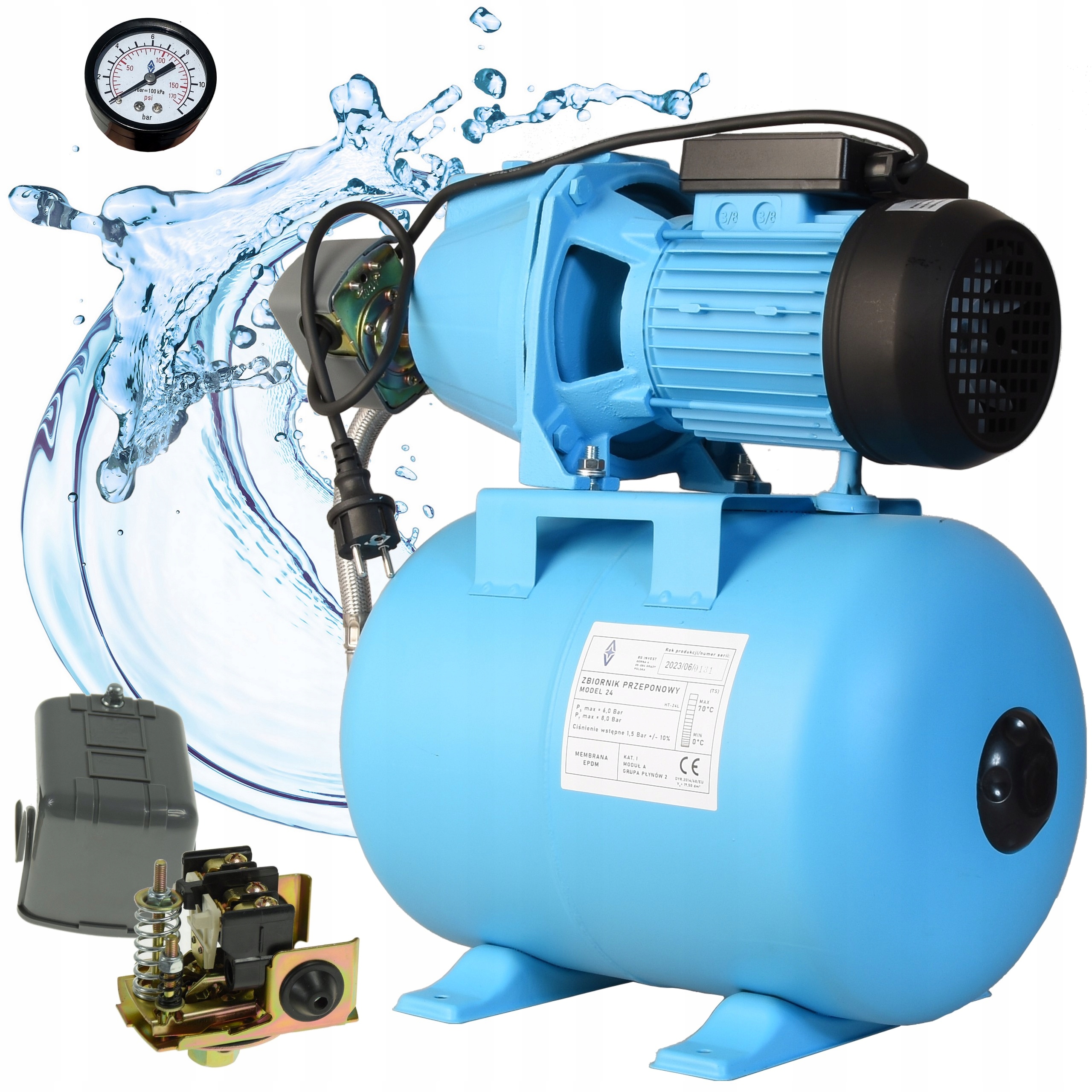 Hydroforový Set 24L Čerpadlo SET60s pro zahradní vodu 2520 l/h Příslušenství Hydrofor