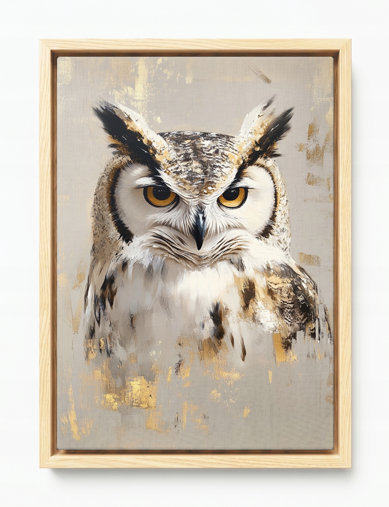 Obraz Rám Americký Box Portrét Pták Sova Moudrost Boho Béžová Hnědá 40x60