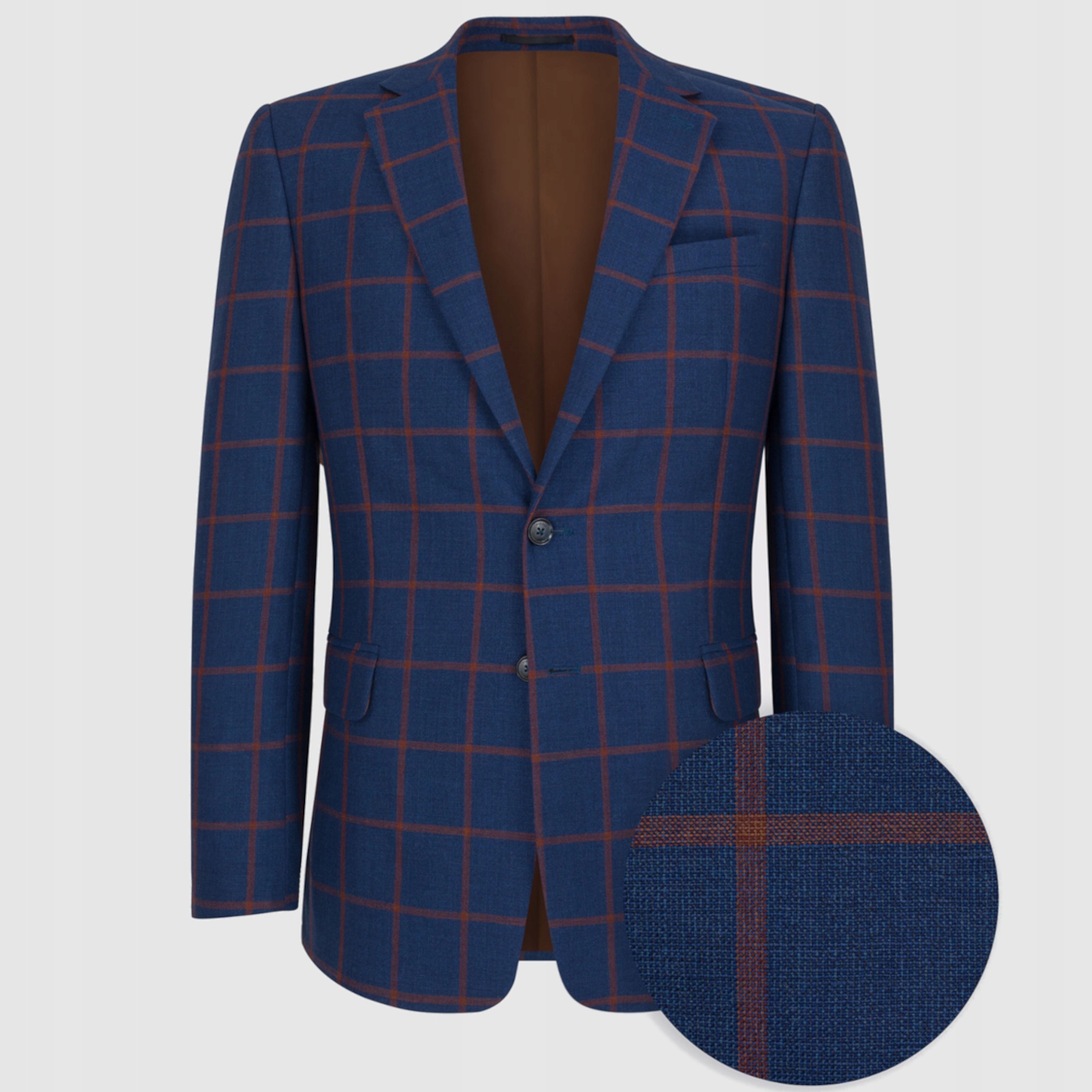 Tmavě modrá sako kostkovaná pánská jednořadá bunda Pako Lorente vel