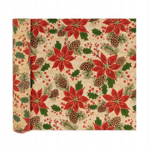 Bieżnik świąteczny len Gwiazda Betlejemska 275x28cm