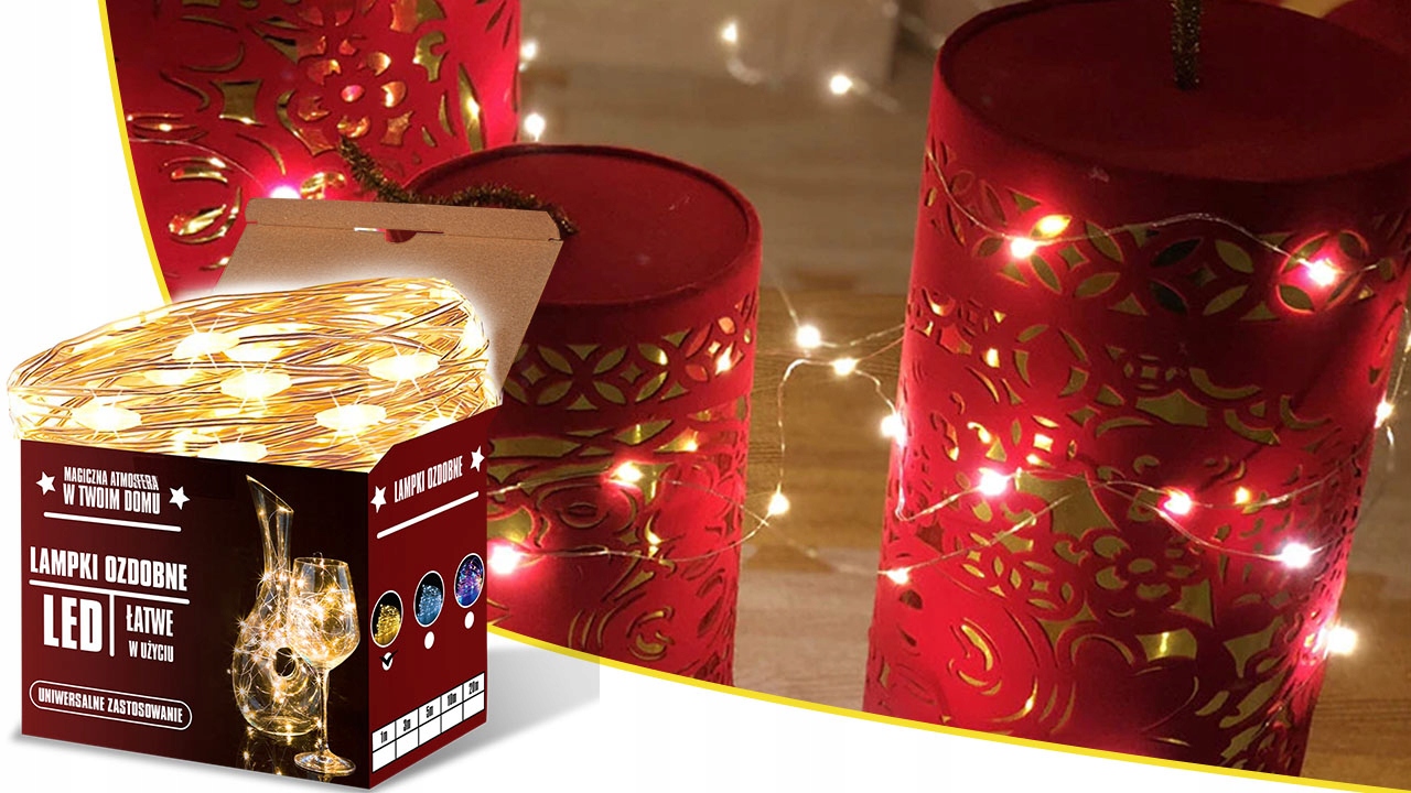 LAMPKI CHOINKOWE ŚWIĄTECZNE LED ŚWIATEŁKA NA BATERIE DRUCIK BIAŁE CIEPŁE 3M Zastosowanie wewnątrz