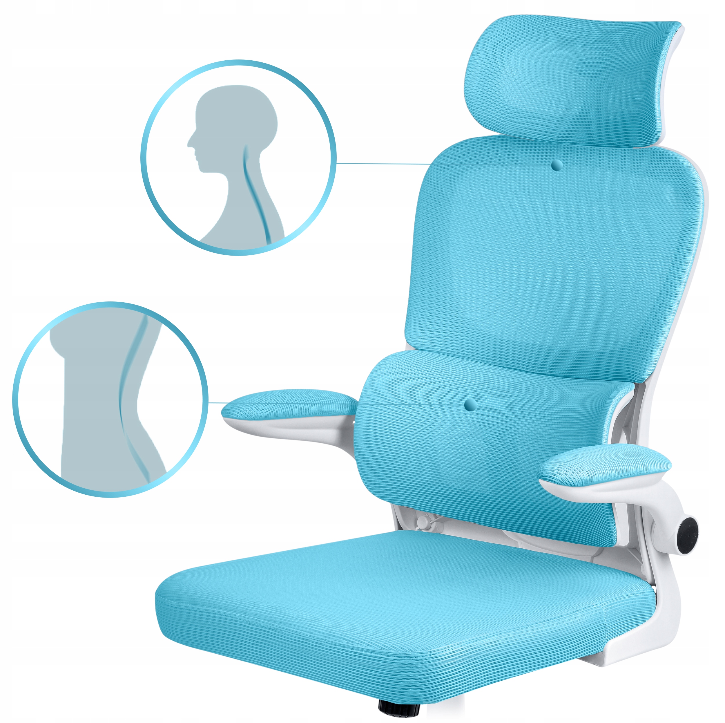 FOTEL BIUROWY OBROTOWY ERGONOMICZNY KRZESŁO BIUROWE OBROTOWE MIKROSIATKA Marka Sofotel