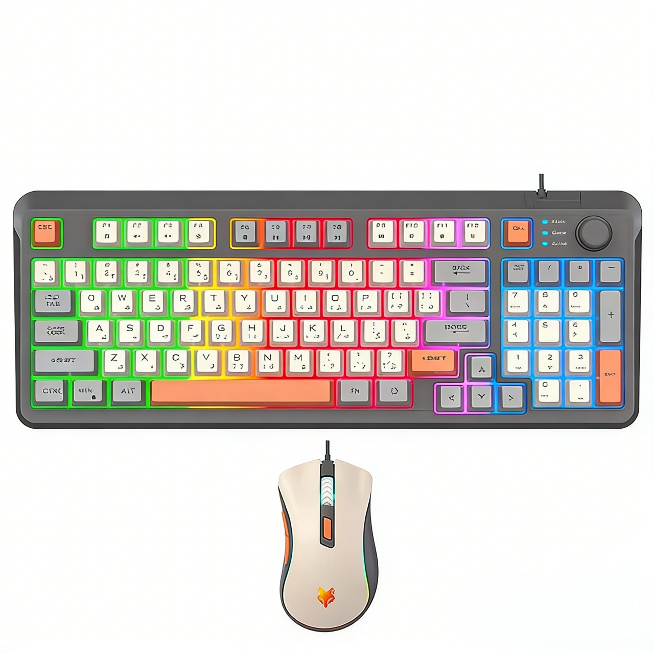 Drátová Myš Podsvícená Mechanická Klávesnice