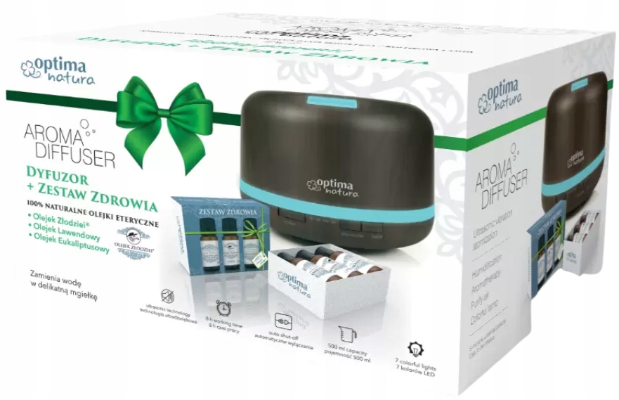 Dyfuzor Olejki Eteryczne 3 x 10ml zestaw do aromaterapii Optima Natura