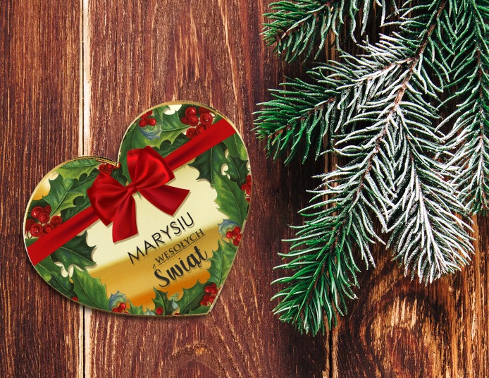 ZŁOTY MAGNES MIKOŁAJ ŚWIĘTA prezent + IMIĘ Marka upominki_pl