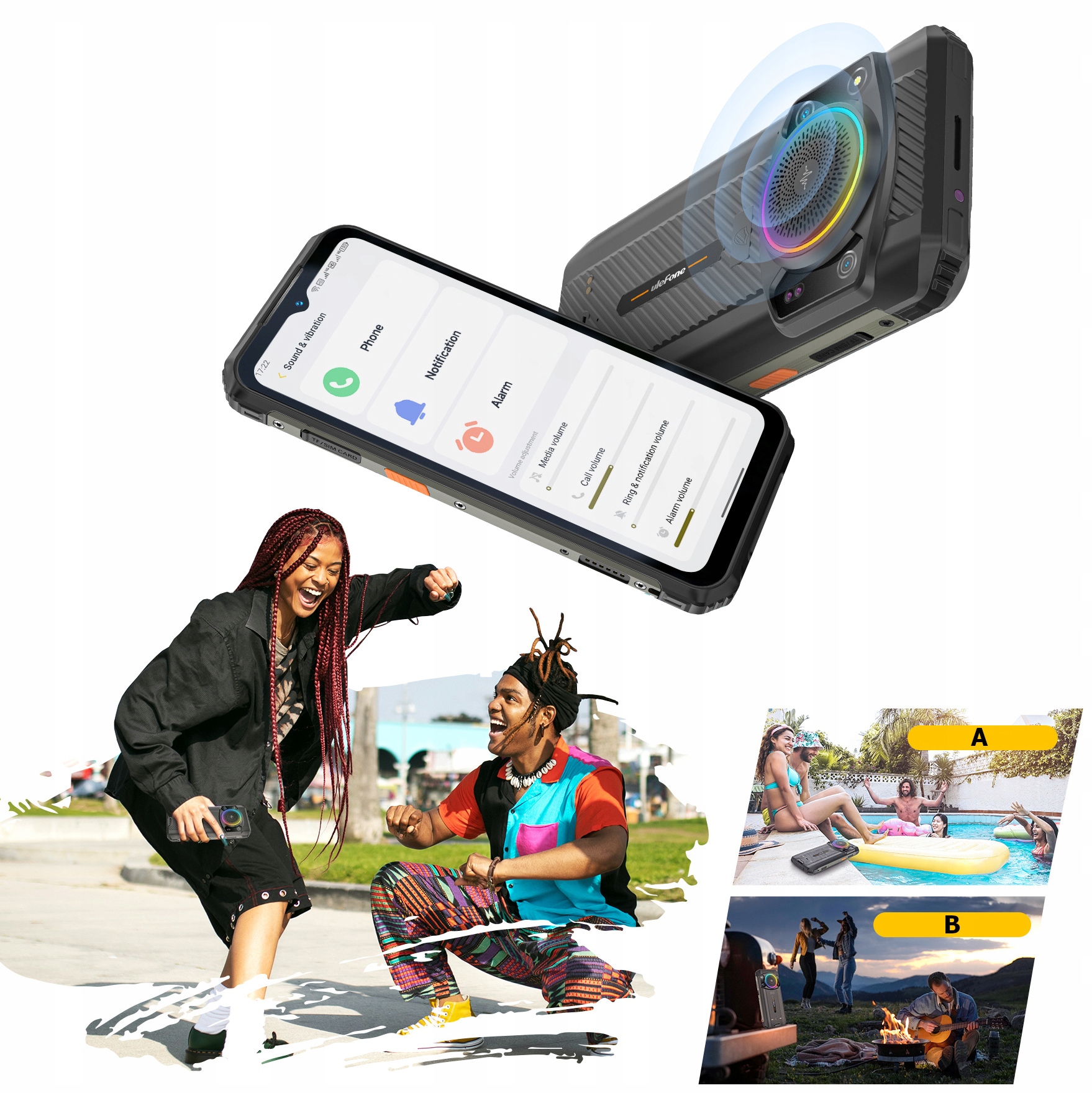 ULEFONE ARMOR 21 PANCERNY SMARTFON 8/256GB 4G 9600mAh ENDOSKOP EC02 ETUI Słuchawki w komplecie nie