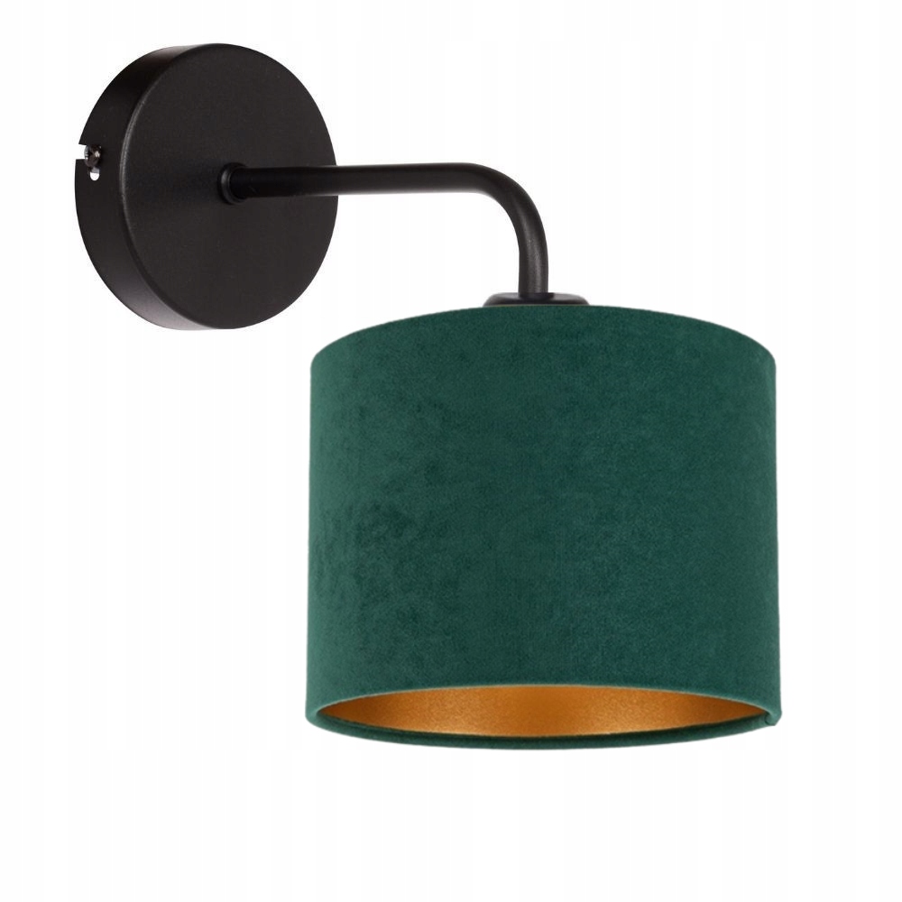 Nástěnná Lampa Klasická Lampa Nástěnná Lampa Stínidlo Velur Gold E27