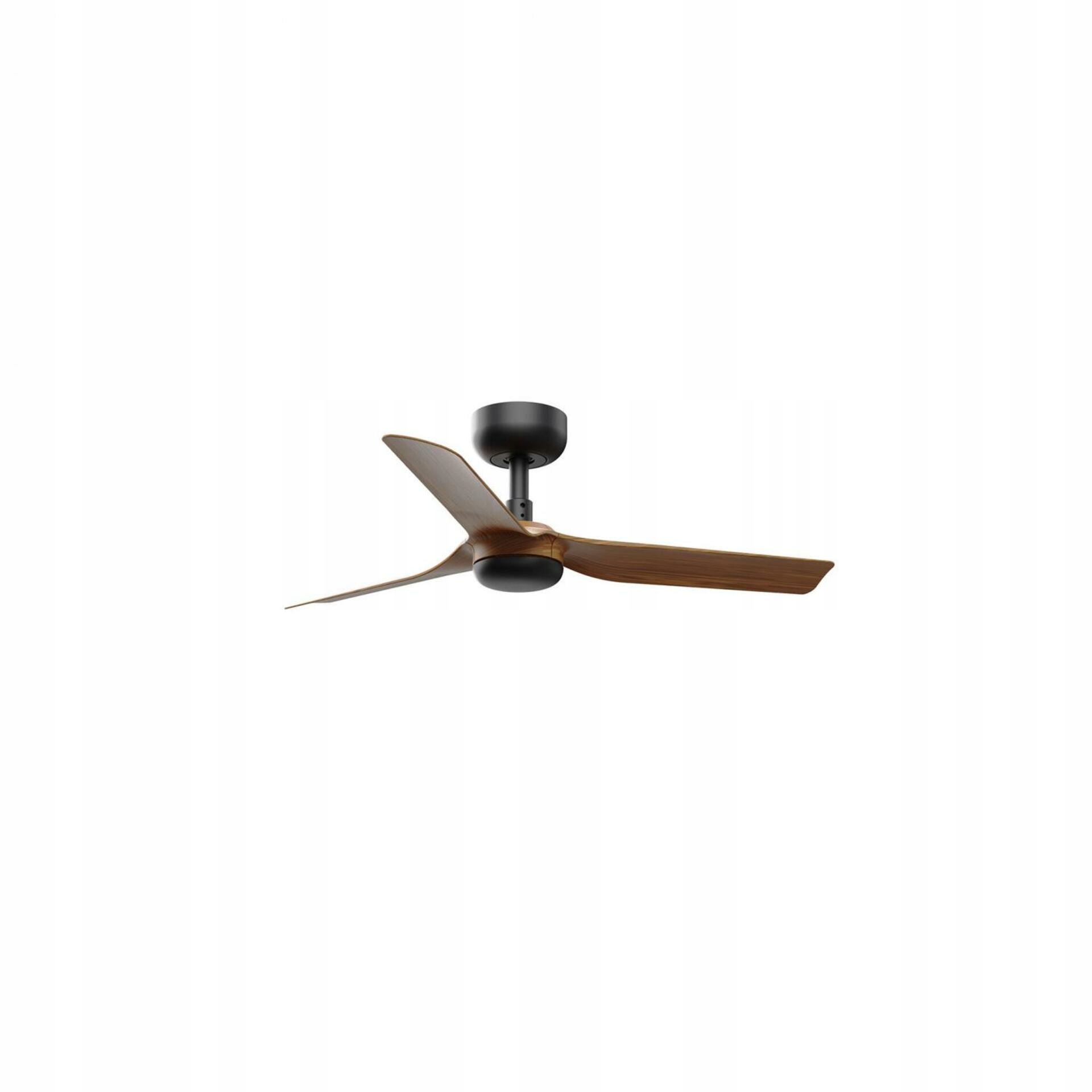 Stropný ventilátor Faro Mini Punt S, DC motor, čierna/tmavé drevo, 13 m²