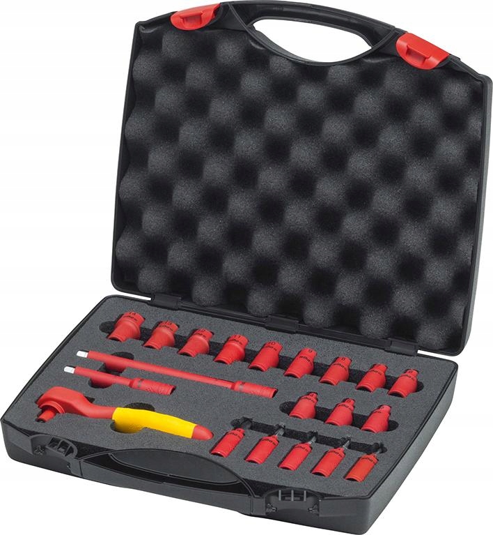 Sada nástrčných kľúčov 1/4" s izolovanými nástavcami s račňou Vde 20-dielna Wiha