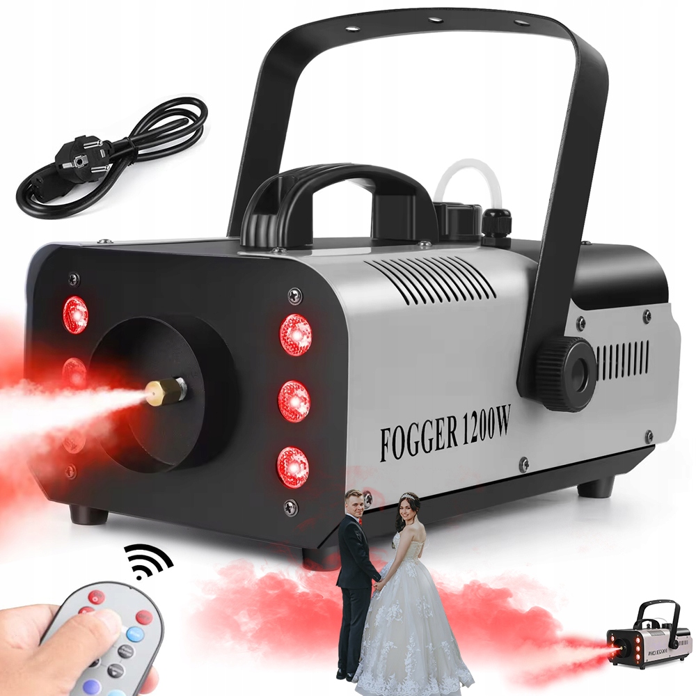 Výrobník Kouře A Mlhy Rgb Zakouřovač 1 L Bezdrátový Dálkový Ovladač 50 M 1200 W