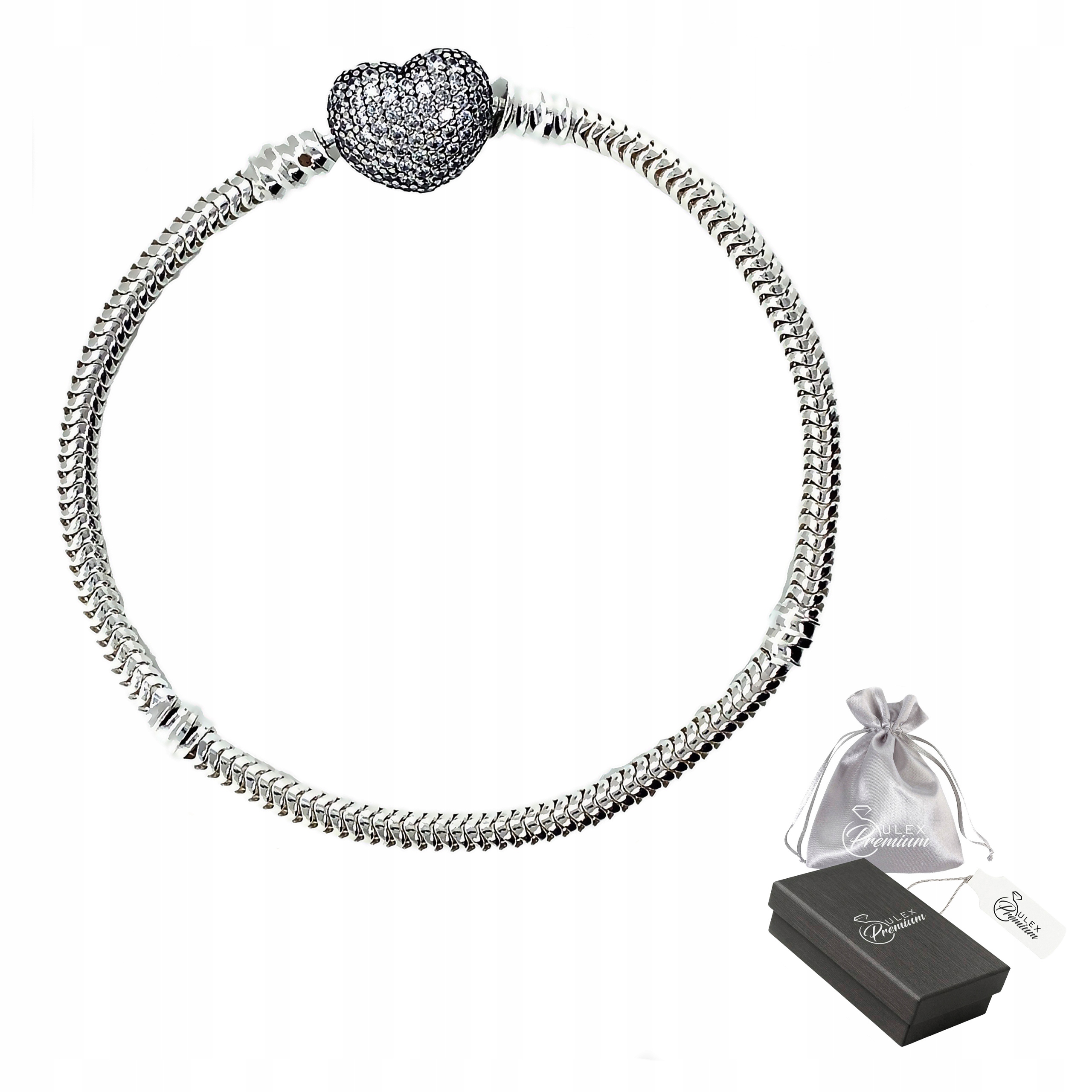 Modulární náramek s přívěsky ve tvaru srdce, Stříbro ryzost 925 19 cm