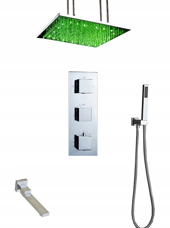 Podomietková Sada Led Výtoková Dažďová Sprcha 60 CM