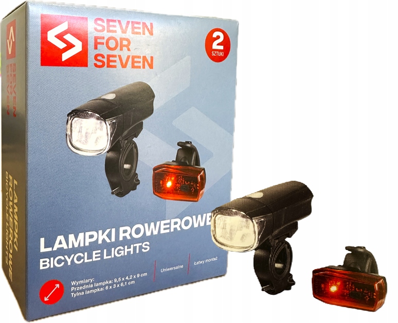 Seven for Seven Lampki rowerowe Przód Tył 2 sztuki 3 tryby