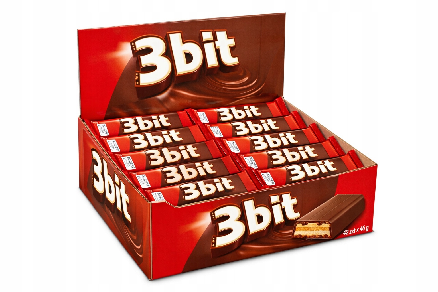 3Bit Baton z Nadzieniem Mlecznym w Polewie Czekoladowej 46g