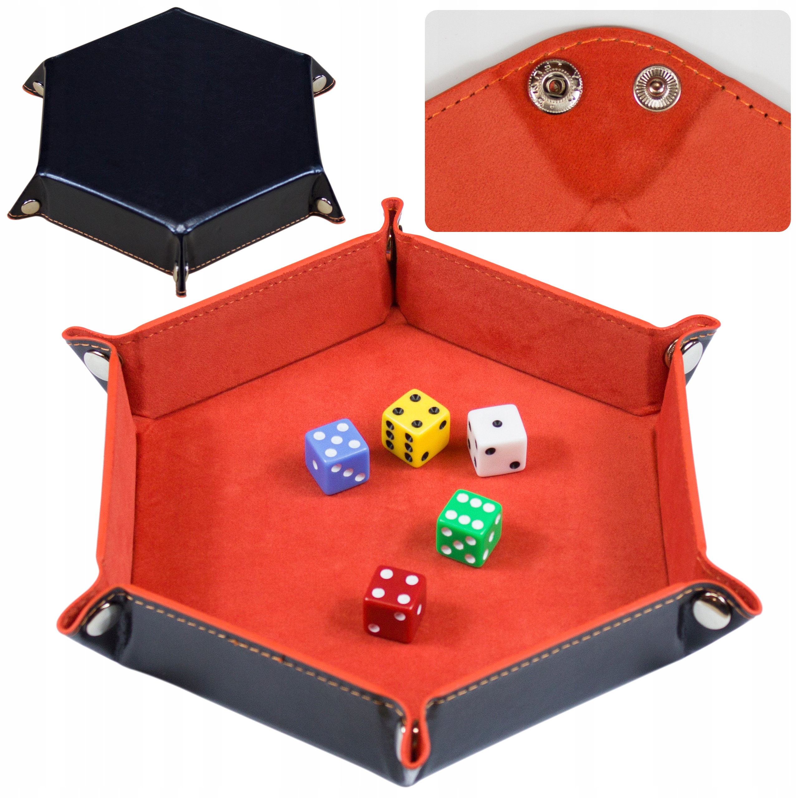 Tacka na Kości Rpg Dice Tray Duża Pomarańczowa Gry Planszowe Kostki