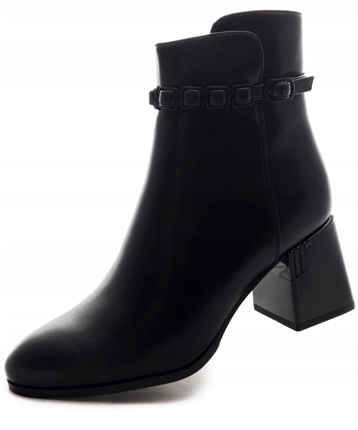 Elegantní dámské kotníkové kotníkové boty , lícová kůže, Black Goodin FL2089