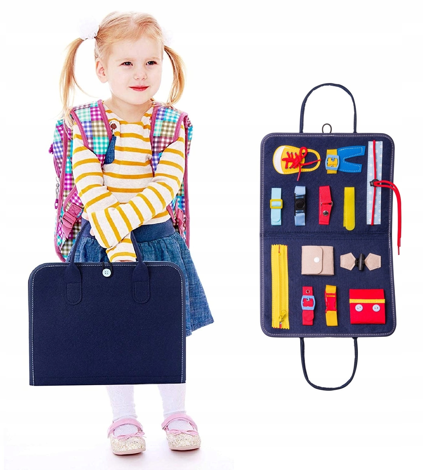

Tablica manipulacyjna sensoryczna mata Montessori