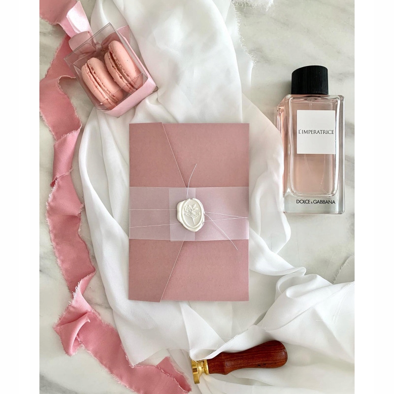 Zaproszenia Ślubne boho rustykalne ZIELONE LIŚCIE Szerokość produktu 12 cm