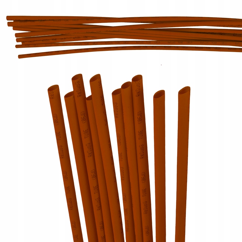 Rurka rurki termokurczliwa 2,5mm x 1m 2:1 brązowa 10 szt zestaw komplet