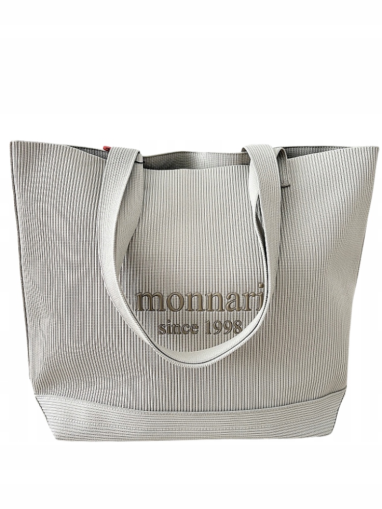 Monnari kabelka shopper béžová látková s logem