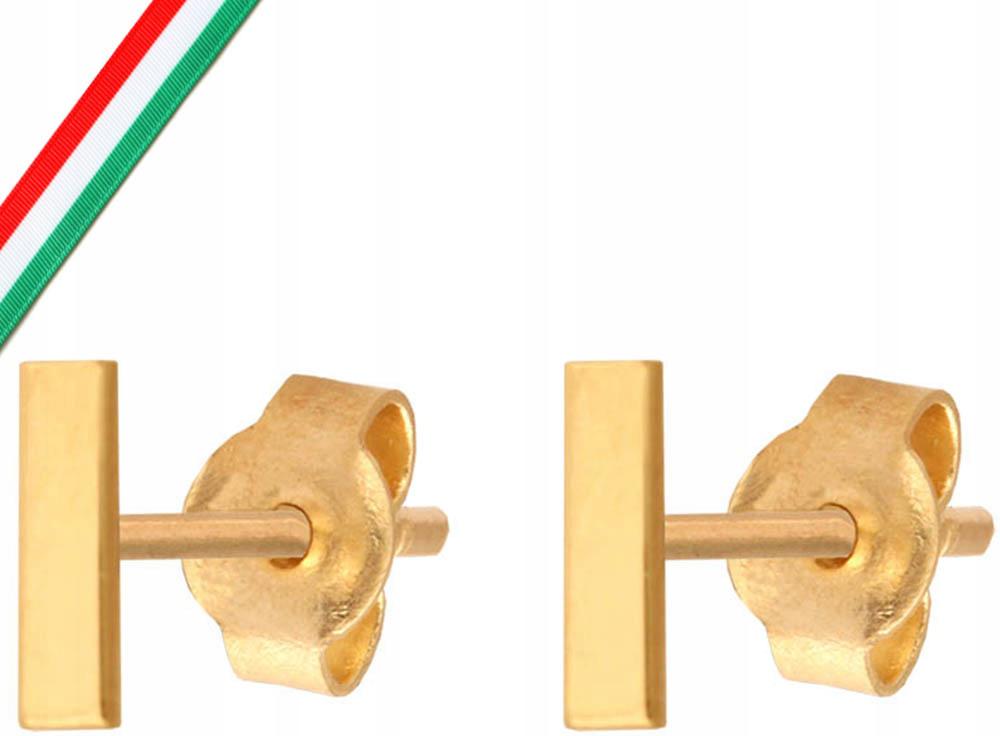 Náušnice ze zlata na tyči, moderní jemné čárky, zlato 585