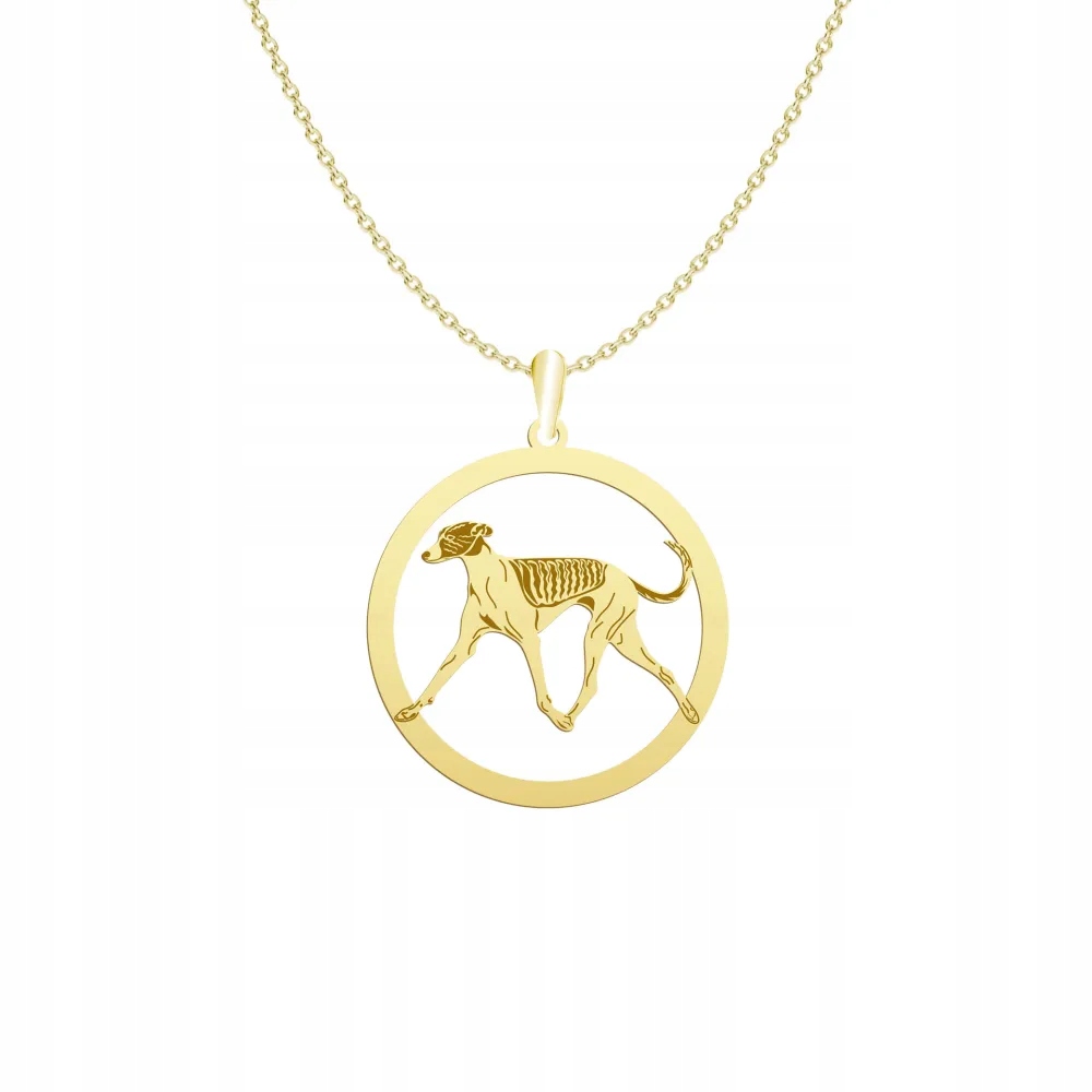 Zlatý náhrdelník s maďarským chrtem se psem 925 Šperky Dárek Gravírování Bonus