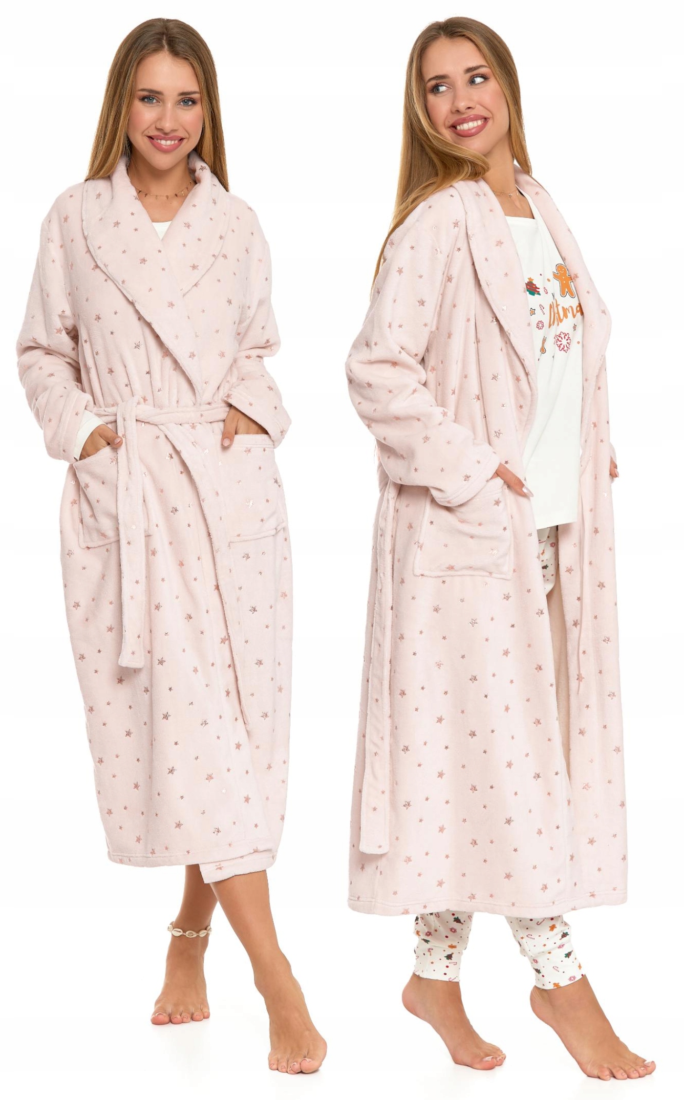 Dlouhý Dámský Župan Teplý Měkký Pohodlný Huňatý Na Zavazování Moraj S