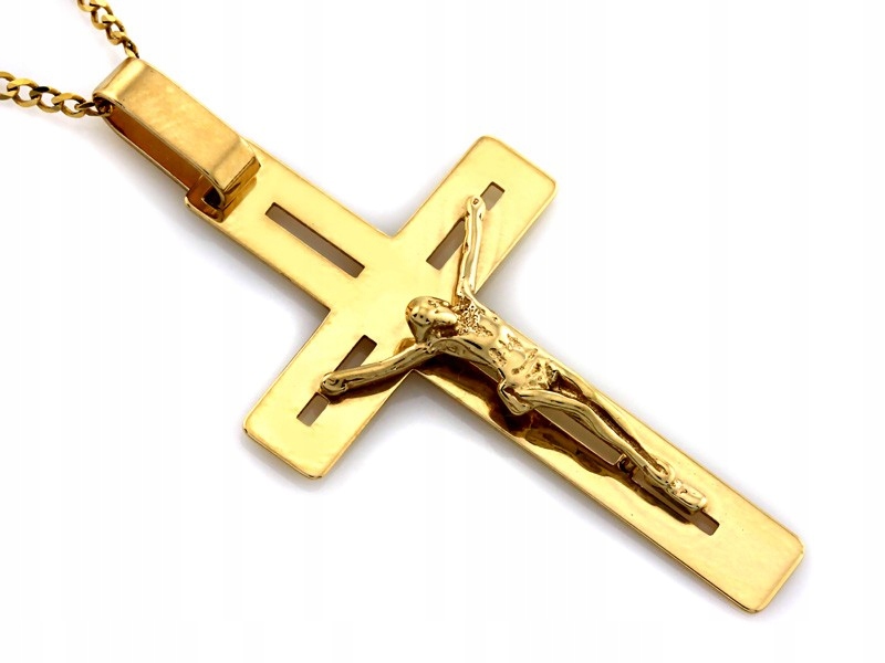 Křížek s pasijkou ze žlutého zlata 585 14k 2.30g pro ženy i muže