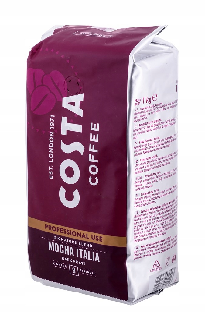 Levně Costa Professional 1KG Tmavě Pražená Kávová Káva Signature Bl