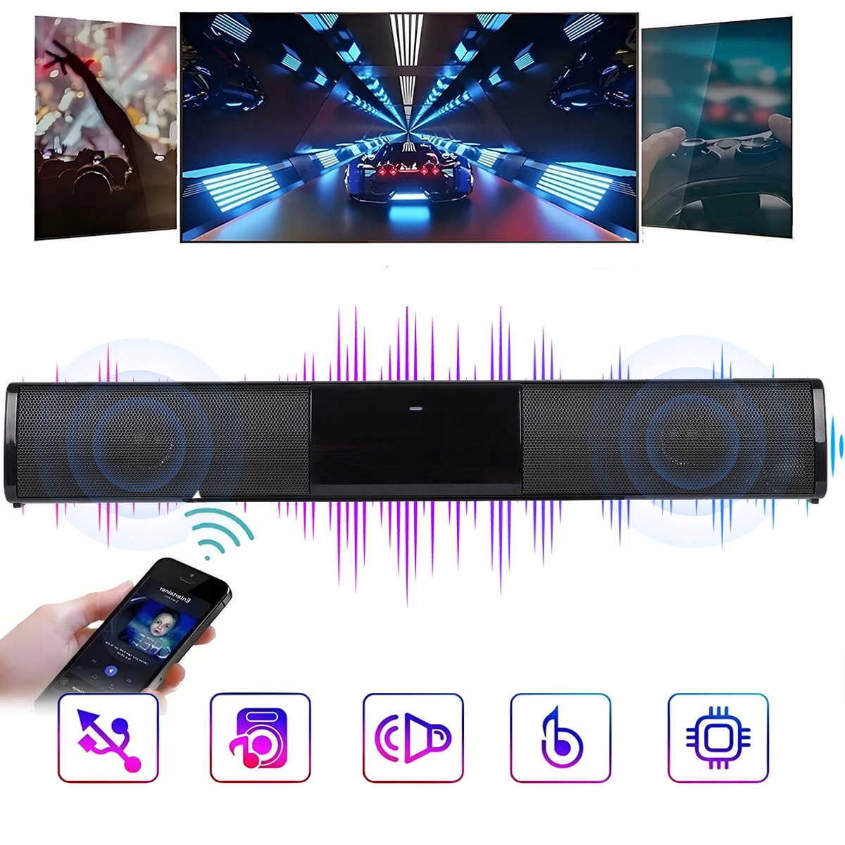 Bluetooth počítačový reproduktor pro televizní televizi a herní počítač