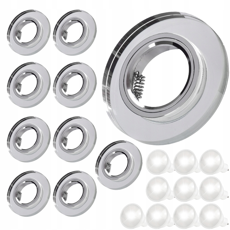 10x Oprawka Led Kryształowa Szkło Sufitowa Szkło Szklana Halogen Led GU10