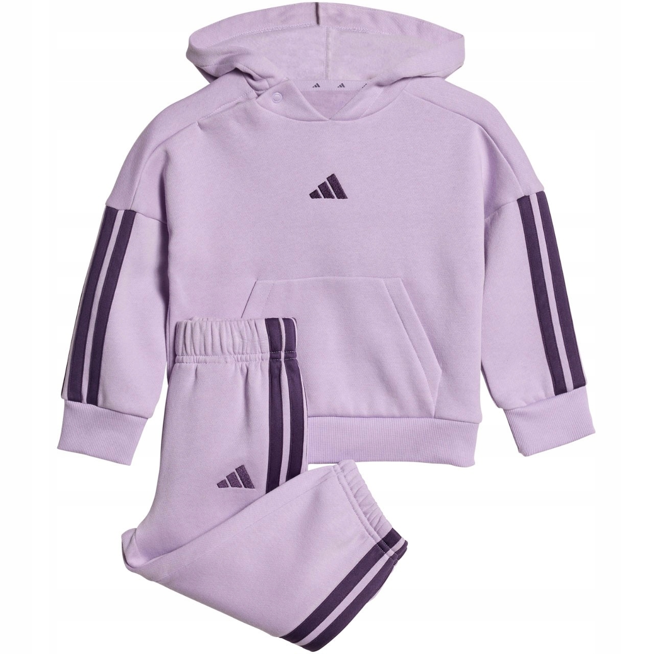 Dres dziecięcy adidas Essentials Joggers 3-Stripes Hoodie fioletowy JV985