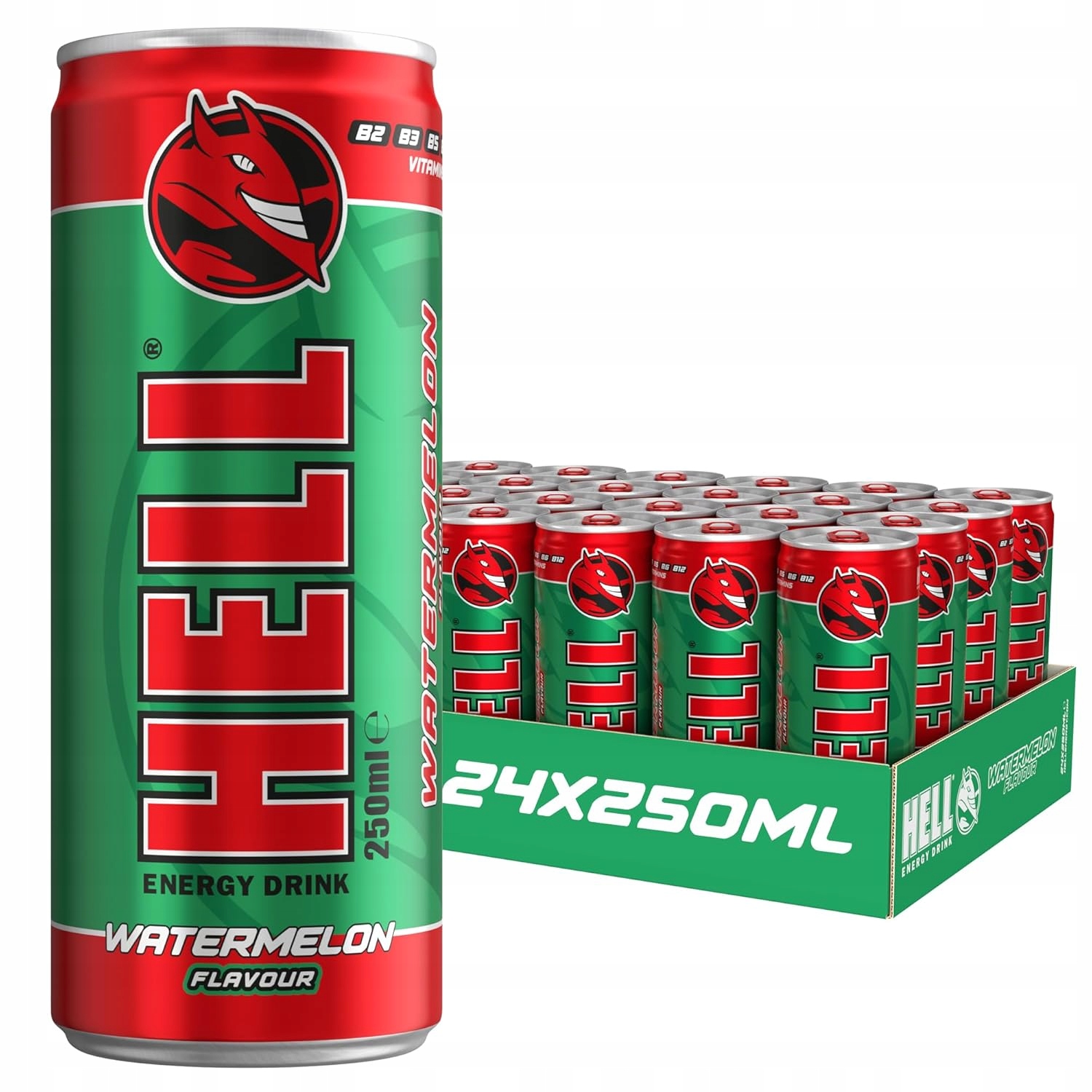 Levně Hell Energy Drink Meloun Energetický Nápoj s Příchutí Melounu Plechovka 24x250ml.