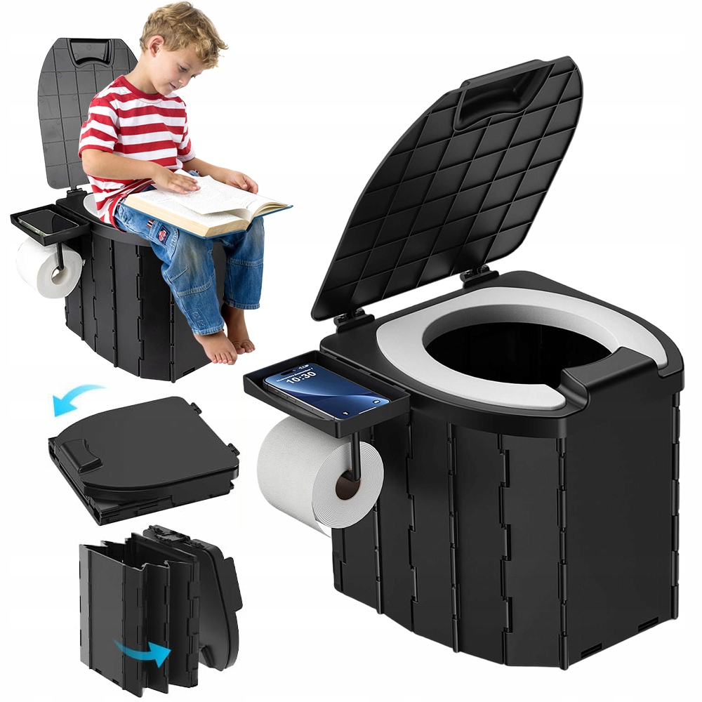 Turistická toaleta přenosná s mobilním splachovačem Wc 5 l skládací s krytem