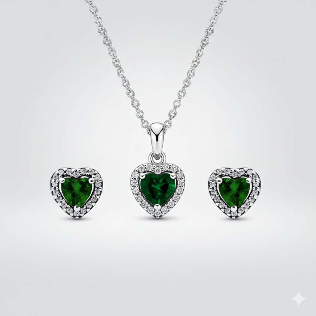Stříbrný set Srdce se zirkony (náhrdelník náušnice) stříbro925