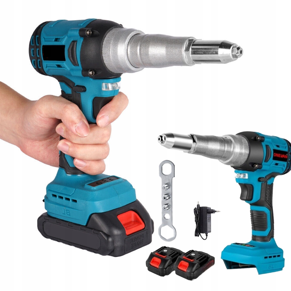 Akumulátorová nýtovačka 18V s bezkartáčovým motorem 2*1500 mAh