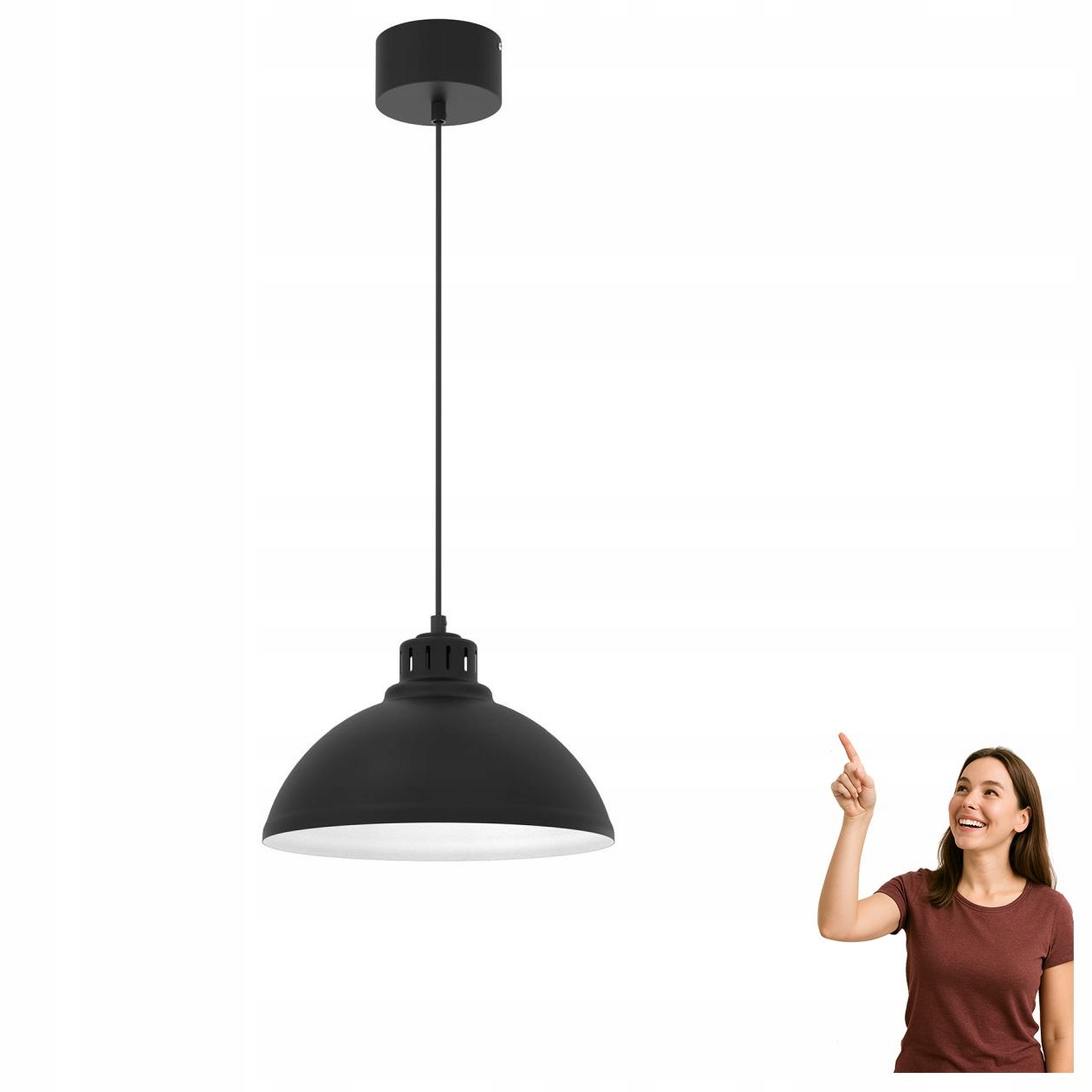 Černá závěsná lampa Sven 9041 Luminex