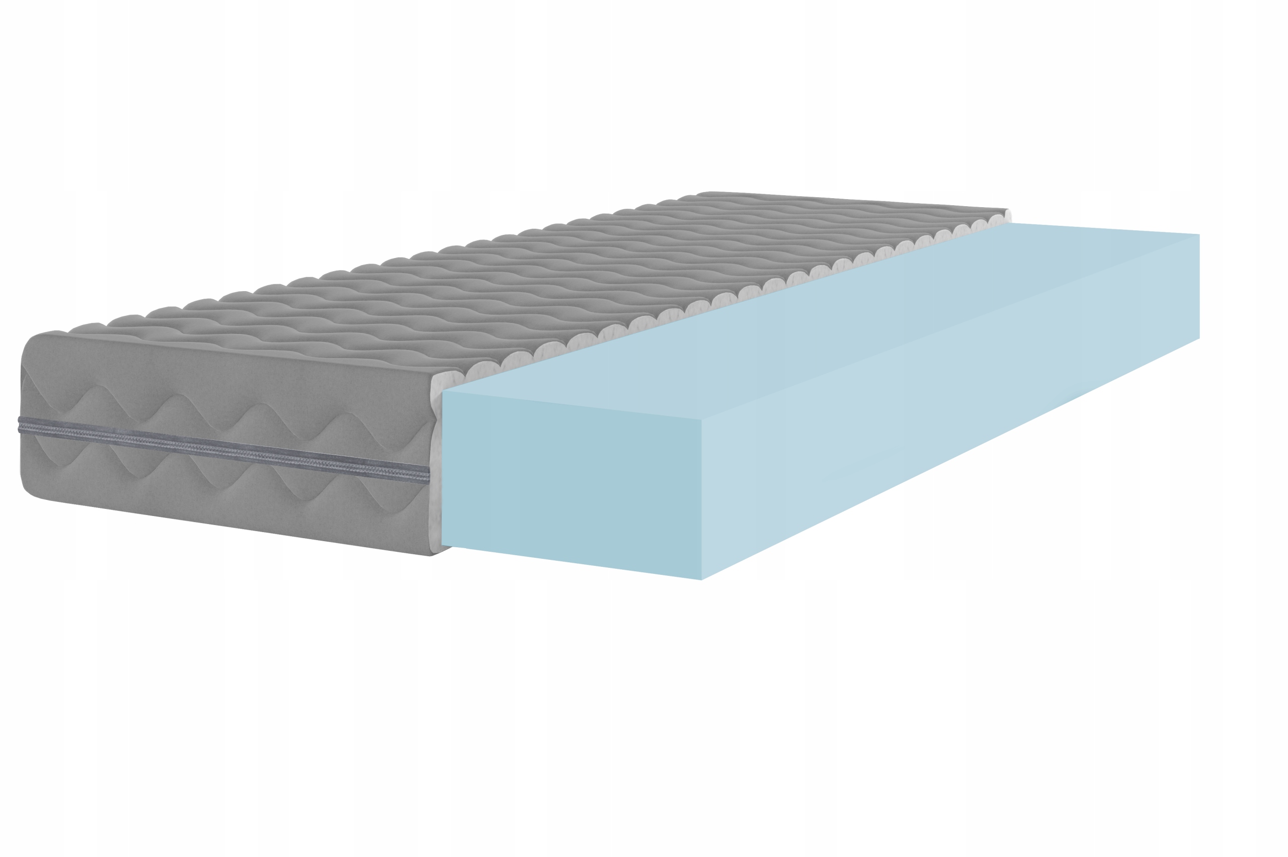 Materac piankowy ecoPUR T30/42 180x200 twardy 16cm szary