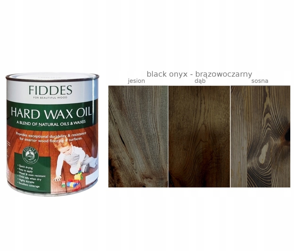 Fiddes Twardy olejowosk olej do mebli podłóg Black Onyx Brązowoczarny 1L
