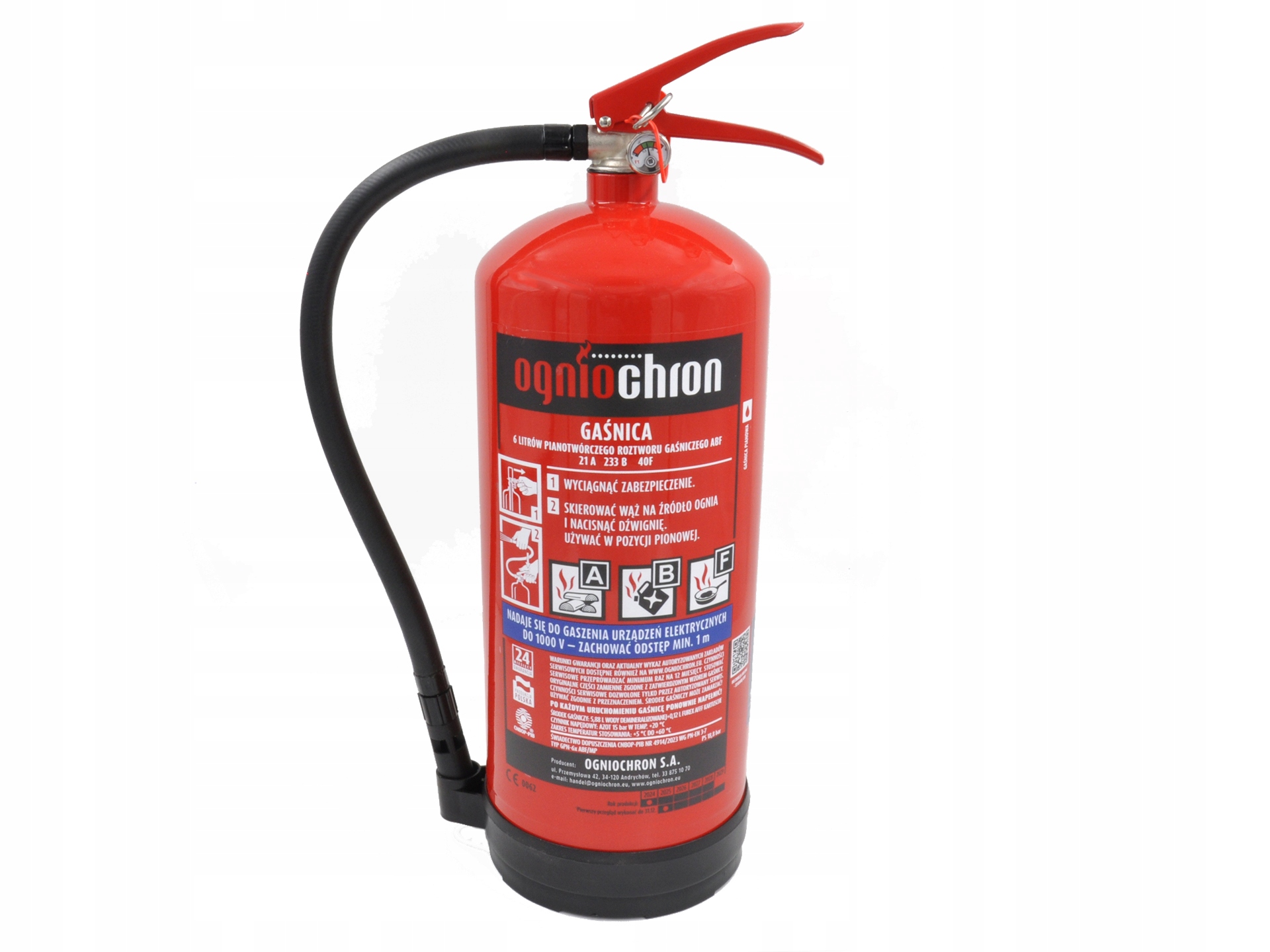 Gaśnica pianowa GPN-6x Abf płynowa Ogniochron rok 2026