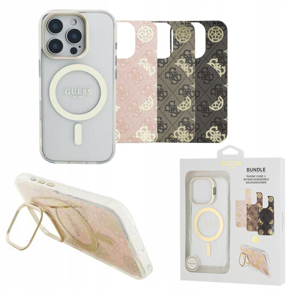 Guess pouzdro MagSafe 3v1 s vyměnitelným pozadím na zadní kryt pro Apple iPhone 16 Pro Max